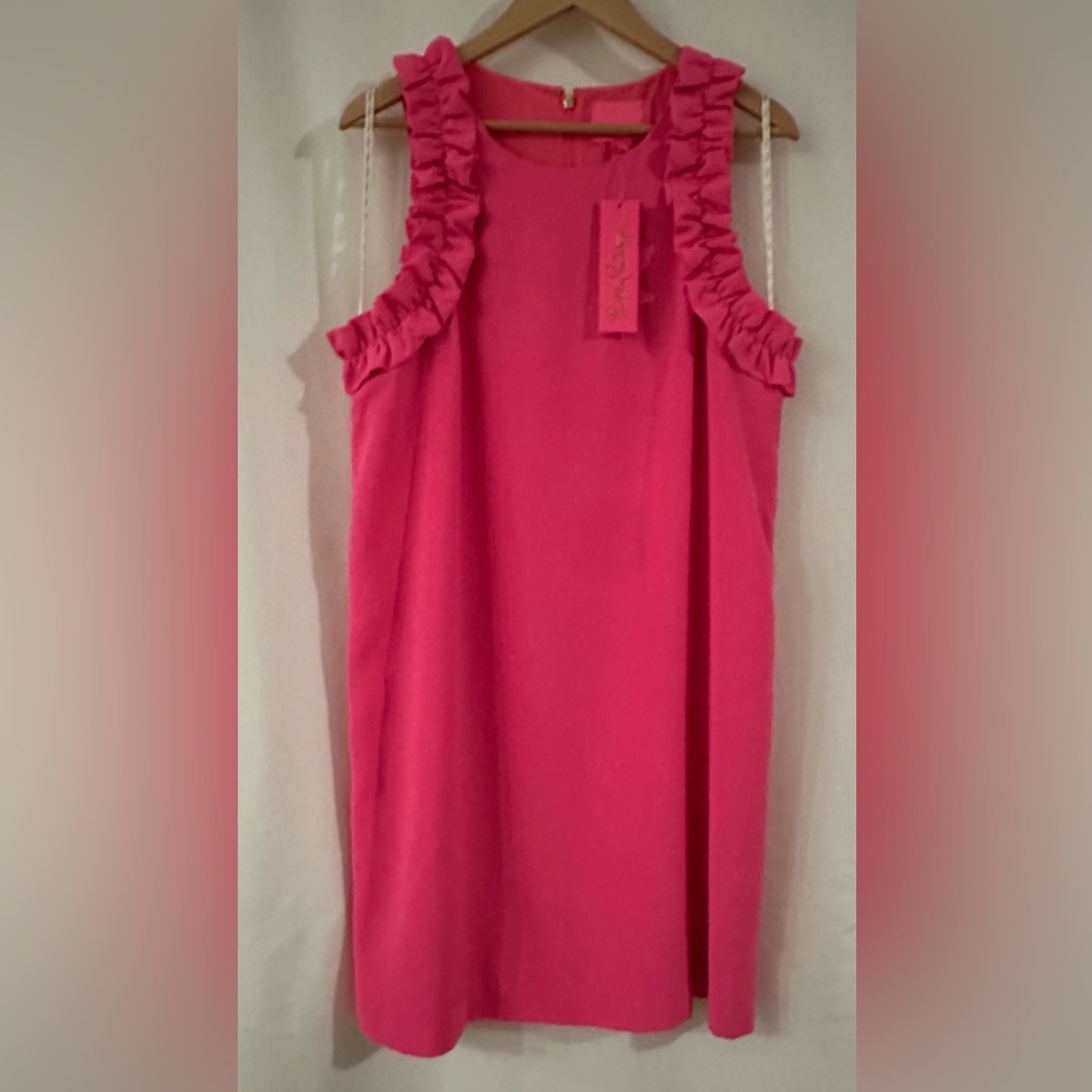 Lilly Pulitzer Roxie Pink Ruffle Shift Dress - Picture 2 of 6